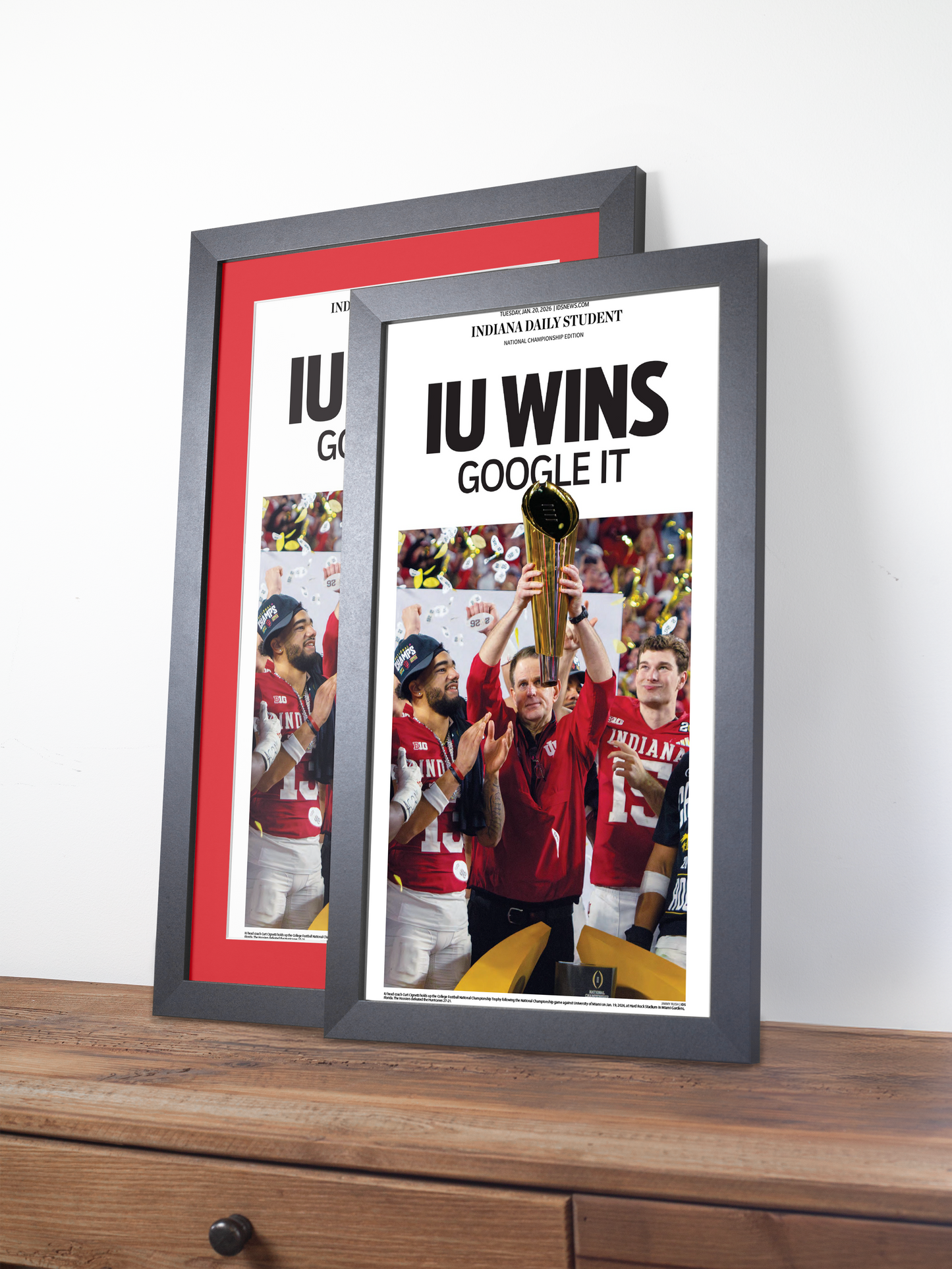 2026 Indiana Hoosiers “IU Wins: Google It!” Champions Framed Newspaper CFP Champions Collection