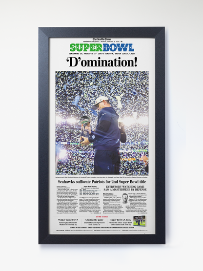 2026 Seattle Seahawks - “D’omination!” – Super Bowl LX Championship Newspaper Vs Patriots