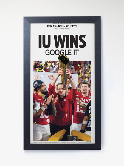 2026 Indiana Hoosiers “IU Wins: Google It!” Champions Framed Newspaper CFP Champions Collection