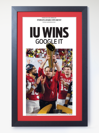 2026 Indiana Hoosiers “IU Wins: Google It!” Champions Framed Newspaper CFP Champions Collection