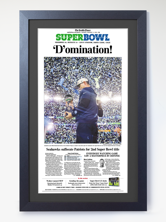 2026 Seattle Seahawks - “D’omination!” – Super Bowl LX Championship Newspaper Vs Patriots