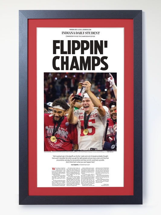2025 Indiana Hoosiers Big Ten Champions Newspaper – “Flippin’ Champs” Front Page CFP Champions Collection