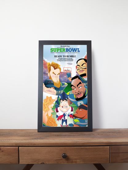 2026 Seattle Seahawks – “Ready to Rumble” – NFC Champions Super Bowl Preview Art Newspaper