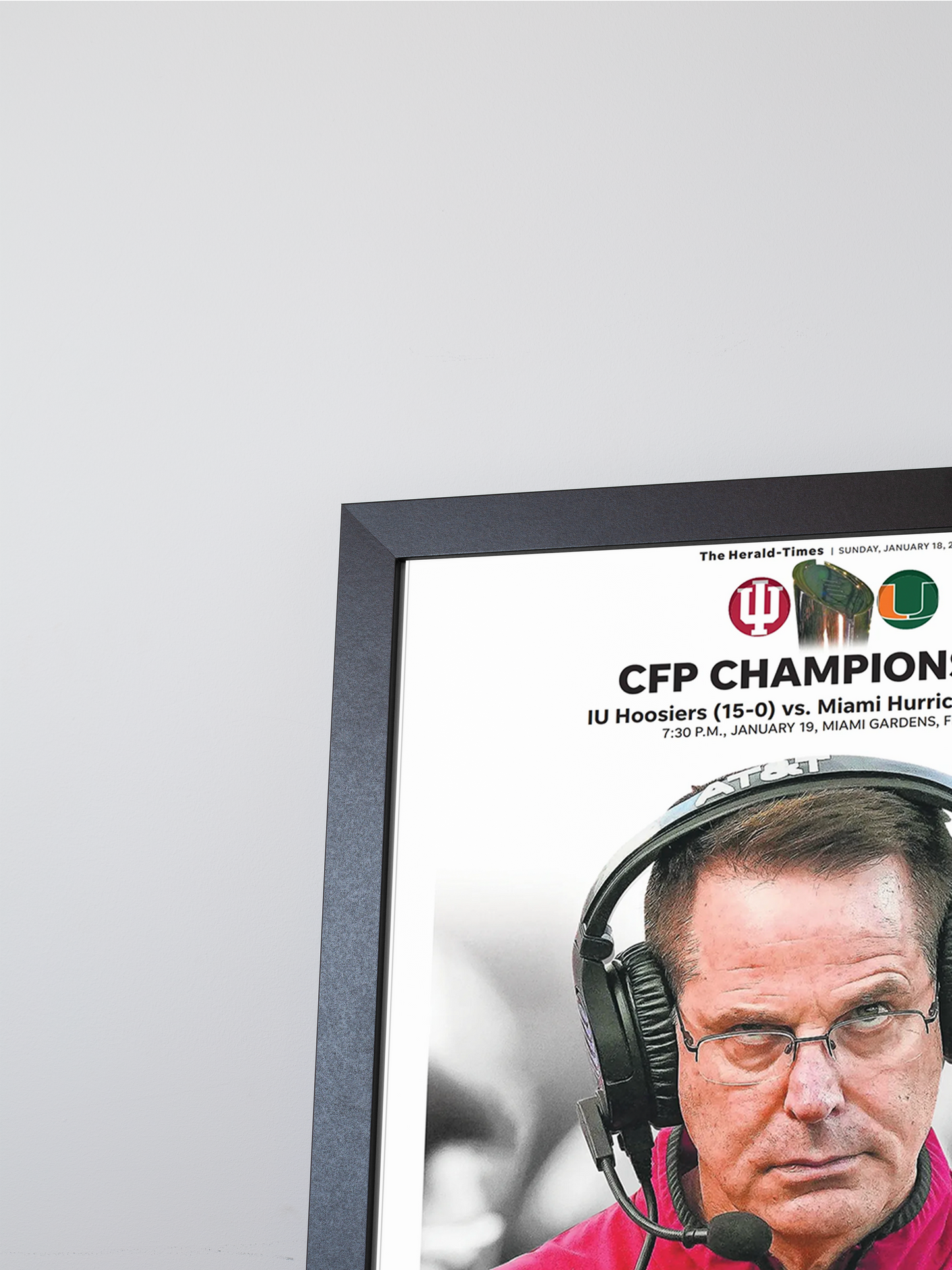 2026 Indiana Hoosiers “SO GOOD!” Curt Cignetti Championship Edition Framed Newspaper