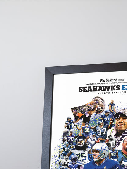 Seattle Seahawks "50 Seasons and 50 Legends" 50th Anniversary Framed Newspaper Tribute
