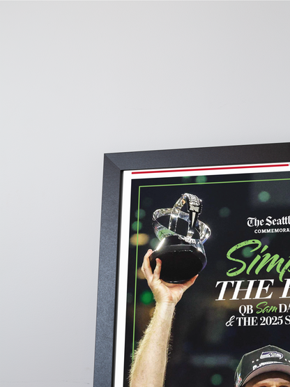 2026 Seattle Seahawks – “SIMPLY THE BEST” – Super Bowl LX Champions vs Patriots Framed Newspaper