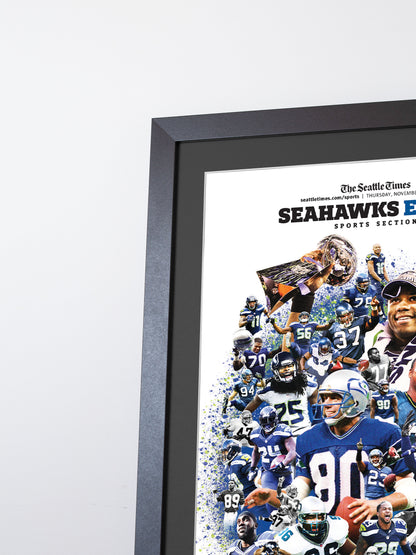 Seattle Seahawks "50 Seasons and 50 Legends" 50th Anniversary Framed Newspaper Tribute