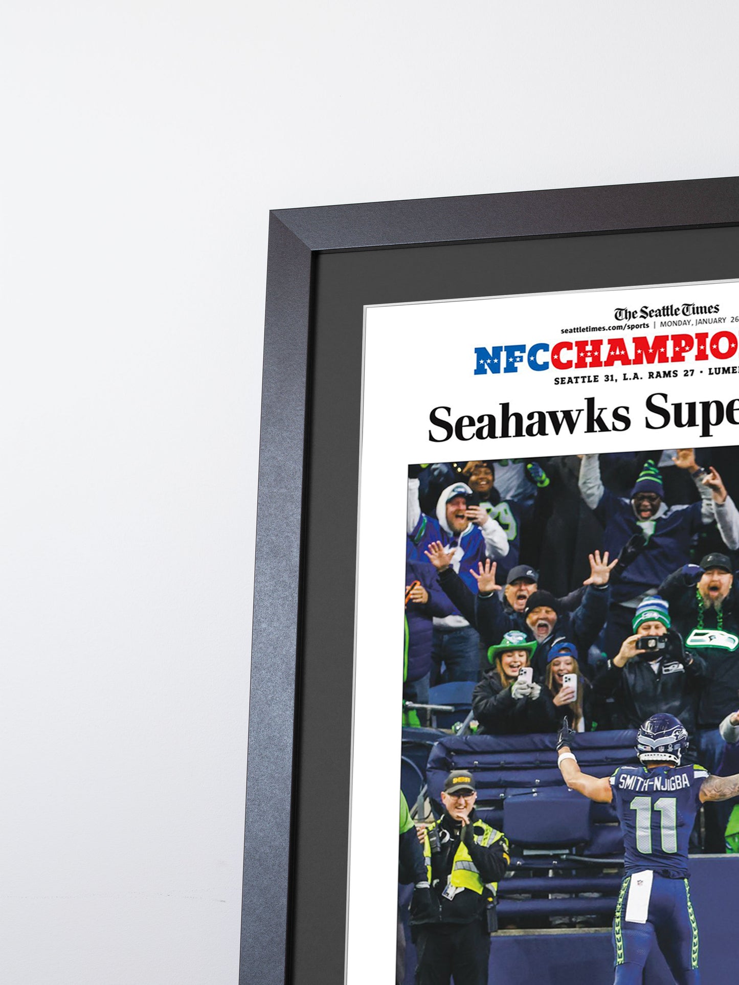 2026 Seattle Seahawks NFC Champions “Super Again” Vs LA Rams Framed Newspaper
