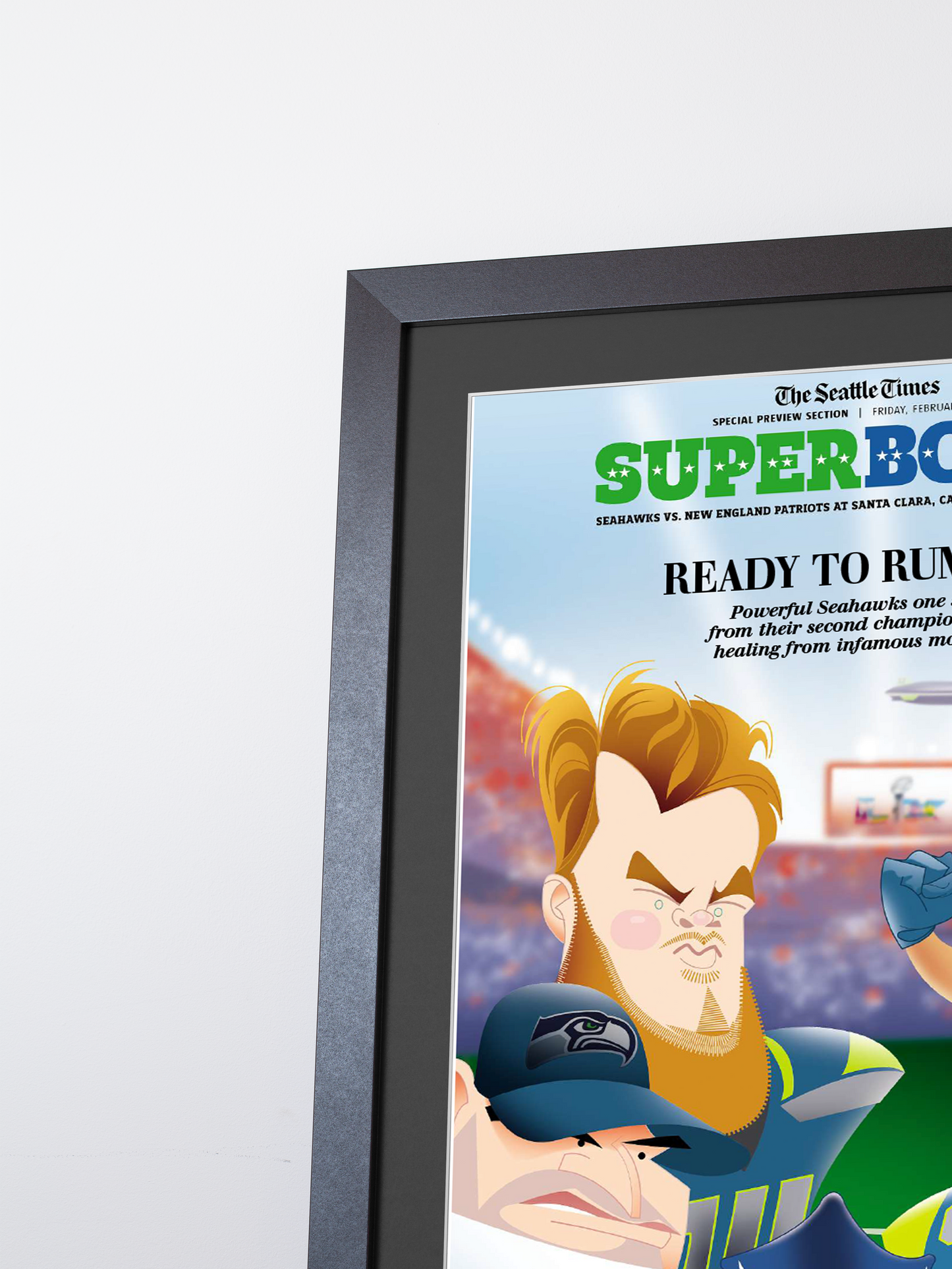 2026 Seattle Seahawks – “Ready to Rumble” – NFC Champions Super Bowl Preview Art Newspaper