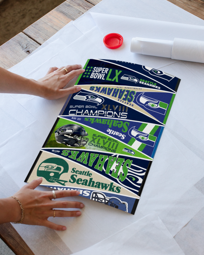 Seattle Seahawks "Vintage to Champions Pennants" 2026 Super Bowl LX Edition